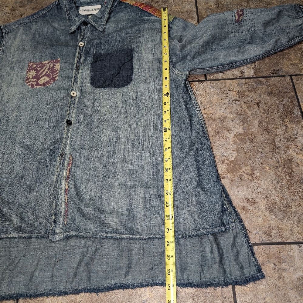 Magnolia Pearl Woodstock Sanforized Denim Patchwork Embroidered Women's OSFM - Picture 3 of 14